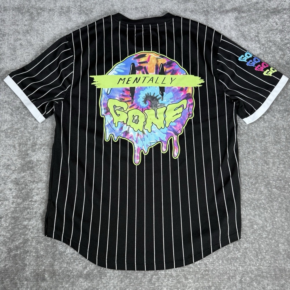 Rue 21 Jersey Men's Small‎ Black Striped Mentally Gone Short Sleeve